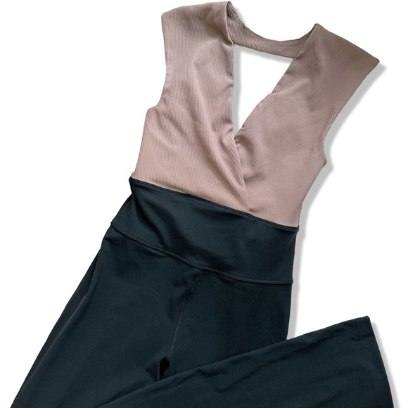 Free People FP Movement High Beams Jumpsuit Onesie in Khaki / Black | Size M - Picture 12 of 16